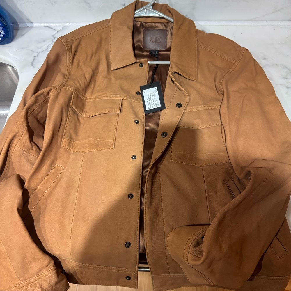 PAIGE Men’s leather Jacket. Brand new tags on